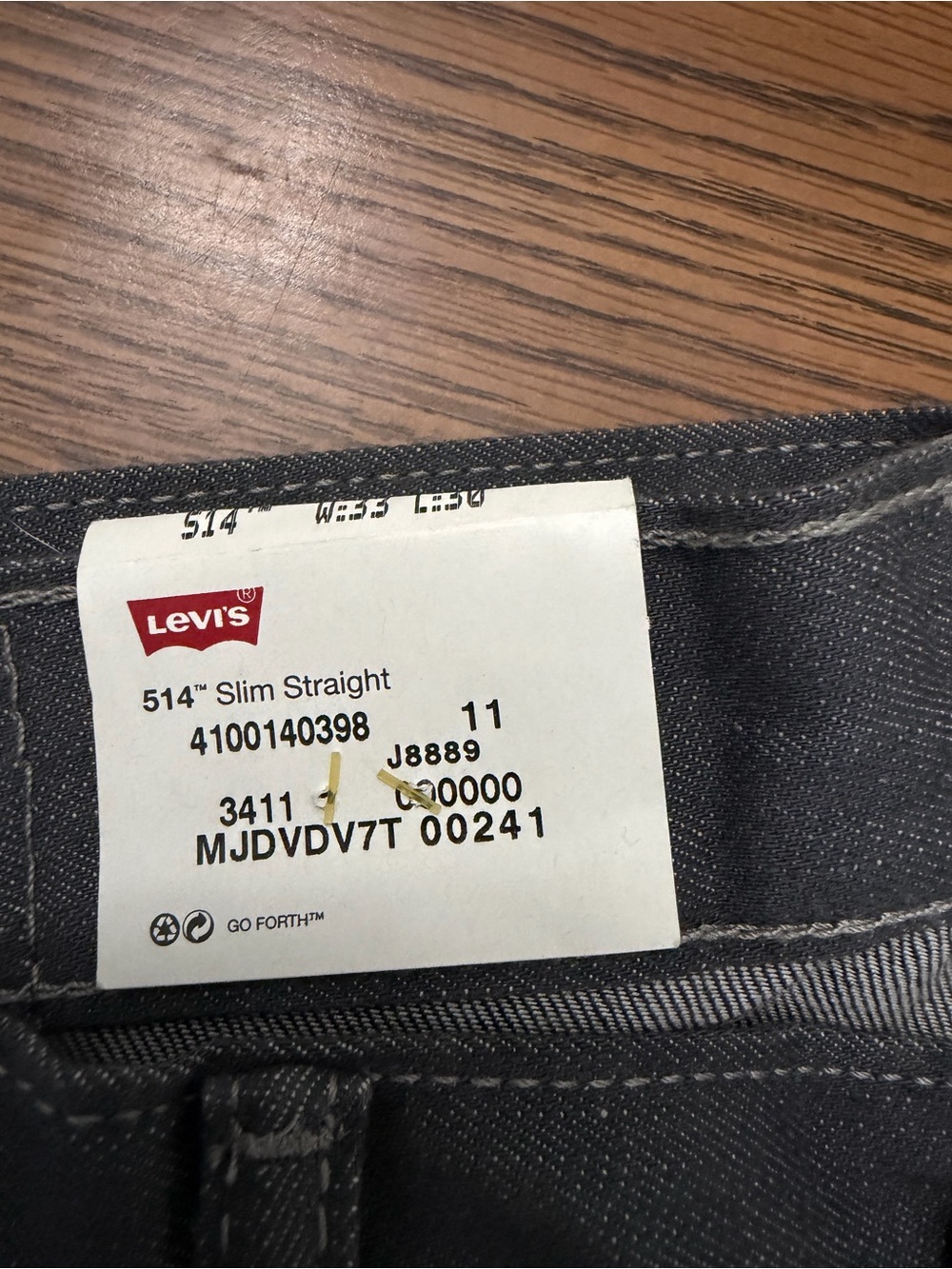 Levi's Men's Charcoal Straight Jeans - Picture 3 of 6